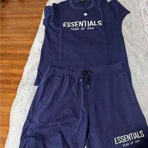 Fear of God Essentials Navy Blue Men Shorts